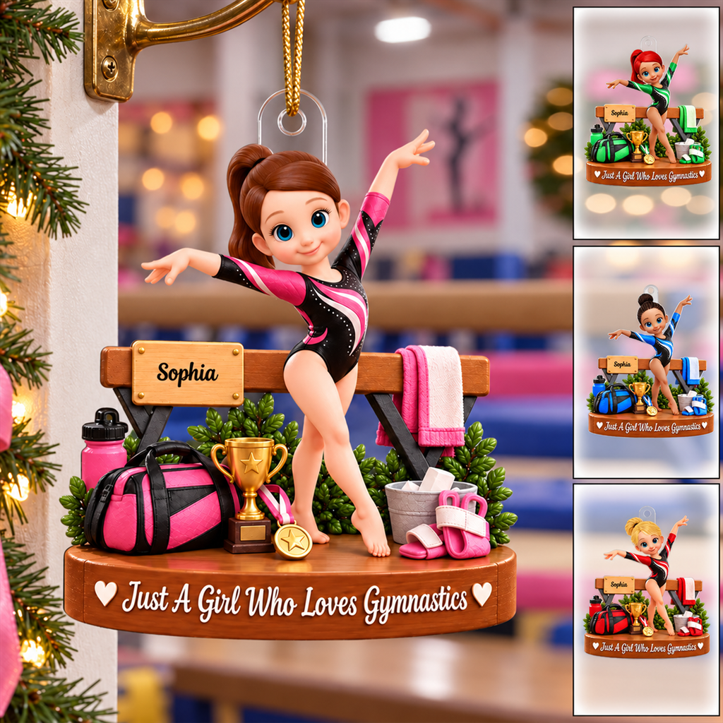 Just a Girl Who Loves Gymnastic - Personalized Acrylic Ornament