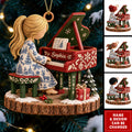 Personalized Pianist Girl Christmas Ornament - Gifts For Piano Lovers