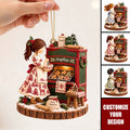Personalized Toile De Jouy Baking Girl Christmas Ornament - Gifts For Bakers