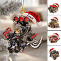 Personalized  Drag Racing V8 Engine Ornament - Gifts For Racing Fans Christmas Ornament
