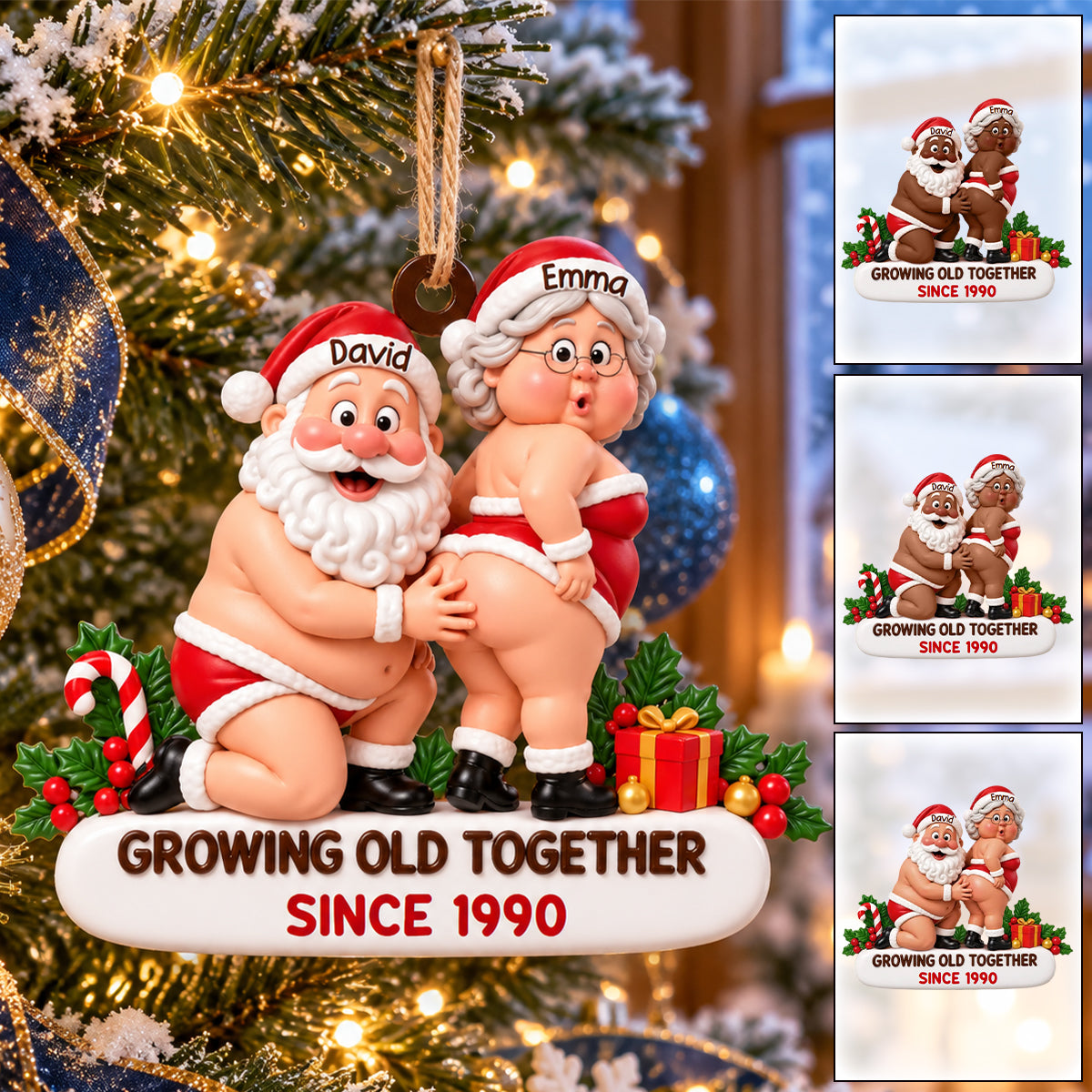 Custom Funny Wooden Ornament - Personalized Anniversary Christmas Wedding Gifts For Husband And Wife