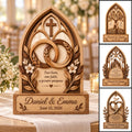 Personalized Christian Wedding Wooden Block Sign