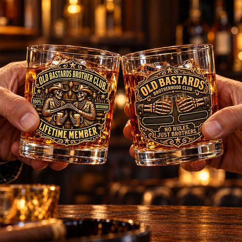 Brotherhood Built To Last Forever - Personalized Whiskey Glass