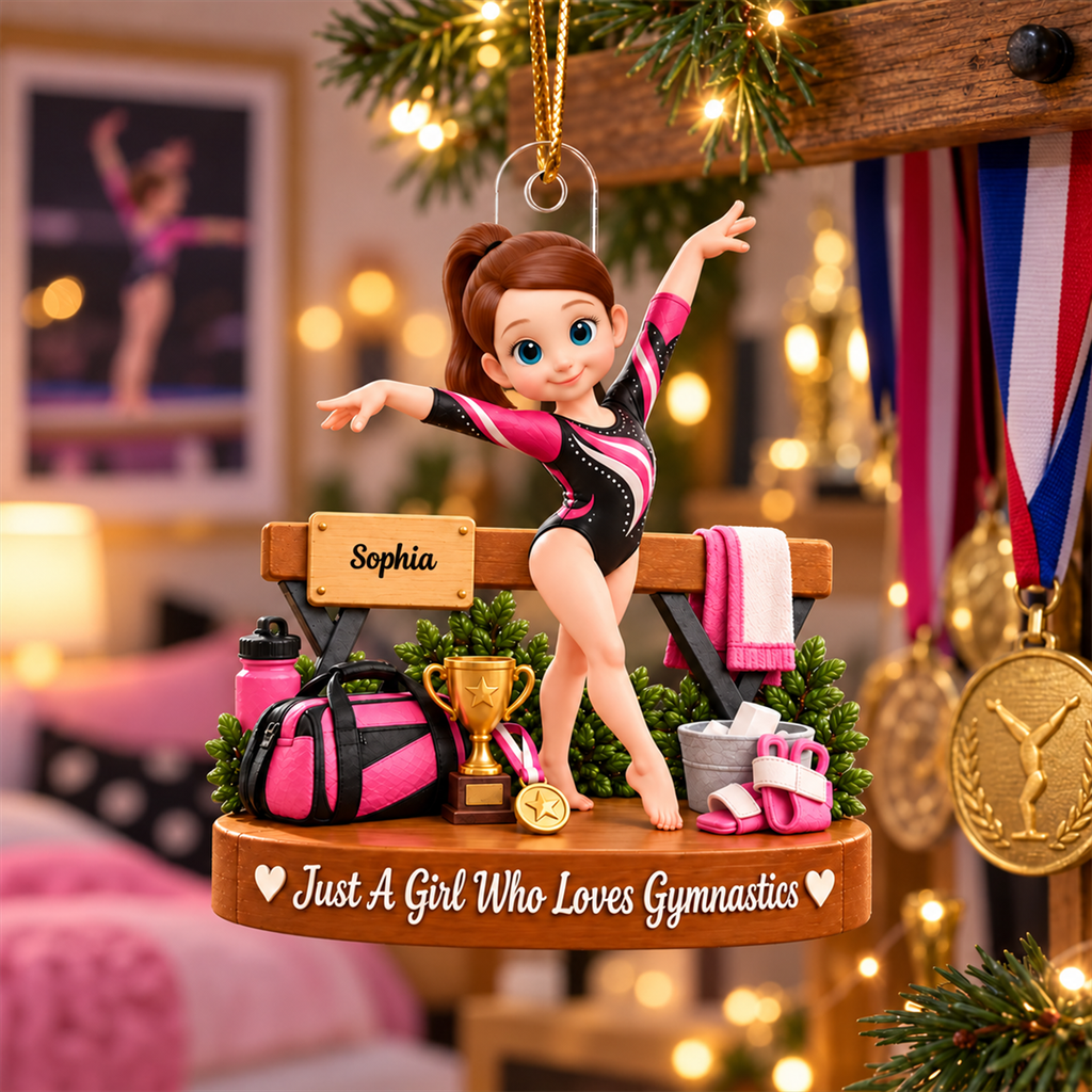 Just a Girl Who Loves Gymnastic - Personalized Acrylic Ornament
